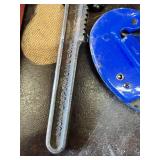 Husky 14 Inch Pipe Wrench, Moore Drop Forging Co. Pipe Wrench and Two Tube Cutters Including Blue and Gray Models