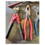 Lot of Pliers, Pruning Shears and Wire Cutters Including Masterforce