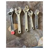 Adjustable Wrenches Including Knucklebender, Hyper Tough 8 inch, 8 inch 200mm, Ohio Forge 6 inch