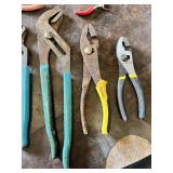 Assorted Pliers Including Stanley Needle Nose, Channellock Style Groove Joint, Slip Joint and Diagonal Cutting Pliers