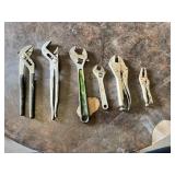 Mixed Pliers and Adjustable Wrenches Including Channellock Style Slip Joint Pliers, Crescent Style Adjustable Wrenches and Locking Pliers Vise Grips