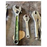 Mixed Pliers and Adjustable Wrenches Including Channellock Style Slip Joint Pliers, Crescent Style Adjustable Wrenches and Locking Pliers Vise Grips