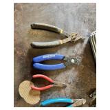 Set of Hand Tools Including Pliers, Cutters, and Snap Ring Pliers