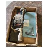 Lot of Drill Bits, Hand Brace Drill, Flexible Shaft Tool, and Screwdriver Bit Set
