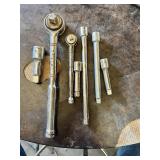 Craftsman Ratchets including 3/8 Drive Long Handle Ratchet, 1/4 Drive Ratchet, and Socket Extensions