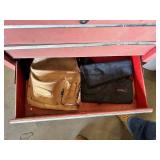 Craftsman Red Tool Chest with Tools such as screwdrivers, levels, and clamps