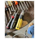 Various brand screwdrivers, bits, and hand tools