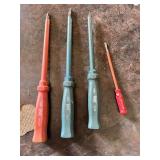 Lot of 4 Insulated Screwdrivers Including 1000V Rated Models