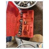 Mixed Brand Socket and Bits with Tray and Red Case Container, including Torx bits, sockets, and a socket organizer tray.