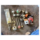 Assorted Master and Other Padlocks with Keys and Combos