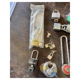 Assorted Master and Other Padlocks with Keys and Combos