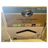 Hampton Bay Lighting Fixtures including 11 in Square LED Flush Mount, 8 in Semi-Flush Mount, and 2-Light Textured White Flush Mount