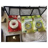 Better Home Products Towel Rings and Accessories, Storage Rack, and Tape Lot
