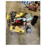 Garden and Home Decor Lot including Bug Fogger, Emsco Group Choppers Edging, Lantern, Planter Pots, and Accessories