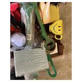 Garden and Home Decor Lot including Bug Fogger, Emsco Group Choppers Edging, Lantern, Planter Pots, and Accessories