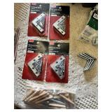 Stahler Tool Tray, Flat Corner Braces, Gate Hooks & Eyes, and Wood Dowels Assortment