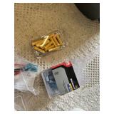 Mixed Automotive Parts and Accessories Lot including Switches, Connectors, and Wiring and Stacker Tool Caddy