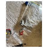 Mixed Automotive Parts and Accessories Lot including Switches, Connectors, and Wiring and Stacker Tool Caddy