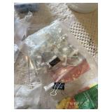 Mixed Automotive Parts and Accessories Lot including Switches, Connectors, and Wiring and Stacker Tool Caddy