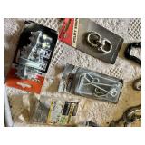 Miscellaneous Hardware Tools Including Husky Socket Wrench, Clamps, Carabiners, Stacker Tool Caddy and Hooks