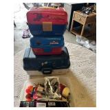 Spider-Man Themed Fishing Tackle Boxes with Fishing Gear and Other Tackle Box with Gear