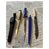Assorted Knives and Sharpening Stone Set