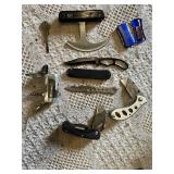 Utility and Pocket Knives Collection including Spark Lighter, Ka-Bar Knife, Masterforce Folding Utility Knife, and More