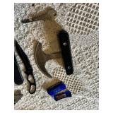Utility and Pocket Knives Collection including Spark Lighter, Ka-Bar Knife, Masterforce Folding Utility Knife, and More