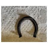 Leather Horn Wall Mount Display and Horseshoe