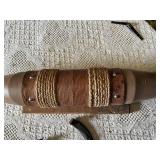 Leather Horn Wall Mount Display and Horseshoe