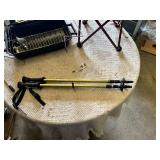Red Folding Camp Chair, Master Cook Portable Grill, and Hiking Poles