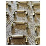 Ornate Porcelain Cabinet Handles and Knobs Set
