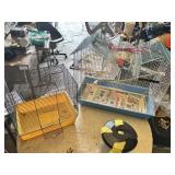 Bird Cages and Container with Rocks