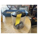 Bird Cages and Container with Rocks