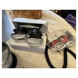 Collection of Automotive Lighting and Wiring Parts including Nilight LED Light, Drive Beam Lights, Wiring Spools, and Accessories
