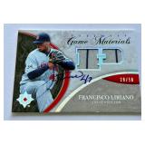 Francisco Liriano Auto and Relig /50 2004 Ultimate Game Materials Collection #UGM-FL Numbered 28/50 Minnesota Twins Baseball Card