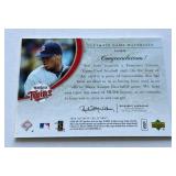 Francisco Liriano Auto and Relig /50 2004 Ultimate Game Materials Collection #UGM-FL Numbered 28/50 Minnesota Twins Baseball Card