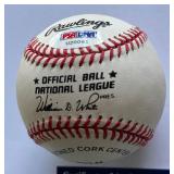 Hank Aaron Autographed w/ PSA DNA COA Rawlings ONLB White Baseball