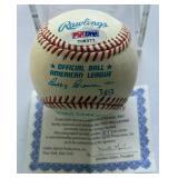 Ted Williams Autographed w/ Full PSA DNA Letter of Authenticity Rawlings OALB Brown Baseball