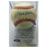 Steve Carlton Autographed w/ PSA COA Rawlings OALB Brown Baseball