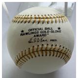 Alan Trammell Autographed w/ PSA DNA COA Rawlings Gold Glove Award Baseball