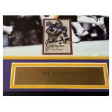 Jim Marshall Autographed Football Card in Custom Framed Minnesota Vikings Football Piece