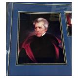 Andrew Jackson Hand Written Word Custom Framed Piece w/ Copt of JSA Letter of Authentication - From a Signed "Log of War Captains" Document