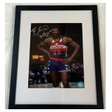 Elvin Hayes Autographed Basketball Photo w/ COA - Framed