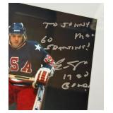 Eric Strobel Autographed 1980 Olympic Hockey Gold Medal Miracle on Ice Photo - Framed