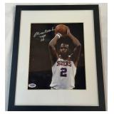 Moses Malone Autographed w/ PSA DNA COA Basketball Photo - Framed