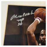 Moses Malone Autographed w/ PSA DNA COA Basketball Photo - Framed