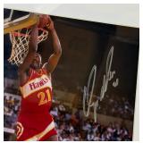 Dominique Wilkins Autographed Basketball Photo - Framed