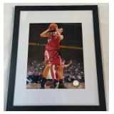 Yao Ming Autographed Basketball Photo Framed