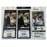 (6) Minnesota Timberwolved Ticket Stubs w/ Autographs - #2